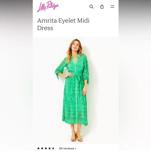 Lilly Pulitzer Amrita Eyelet Midi Dress - Picture 9 of 12